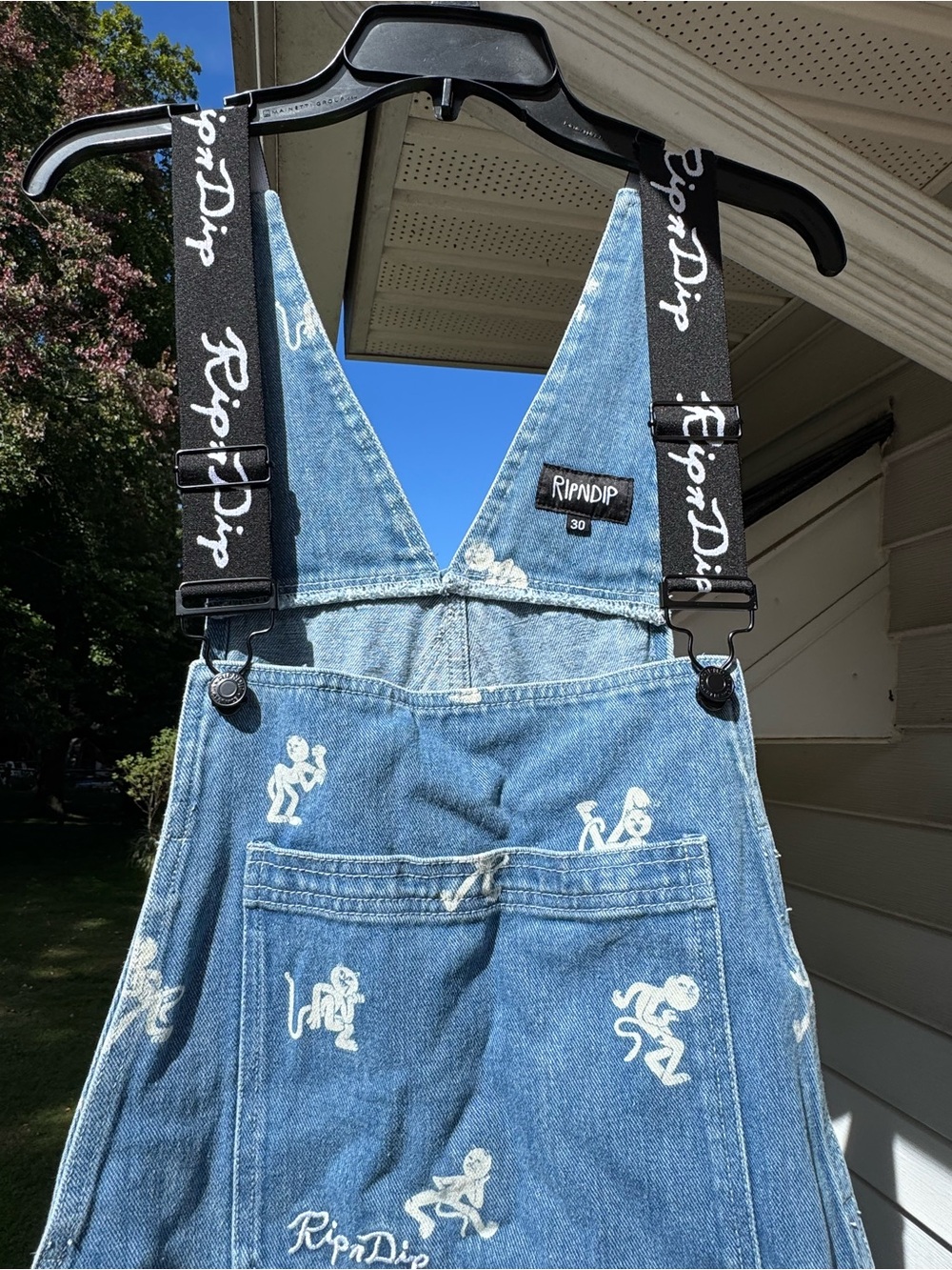 RIPNDIP Overalls Unisex Size 30 Blue denim cats party